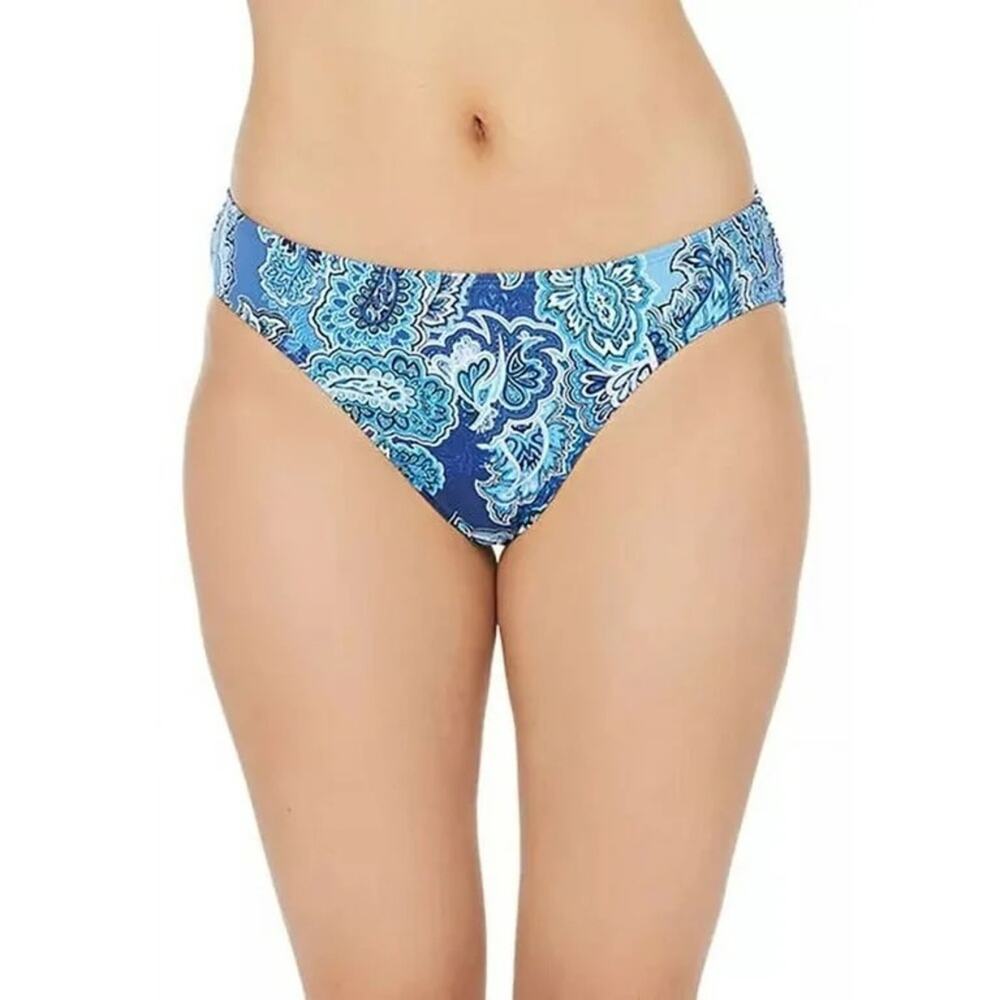 Lauren Ralph Lauren Bandana Paisley Printed Hipster Bikini Swim Bottom Blue NWT
